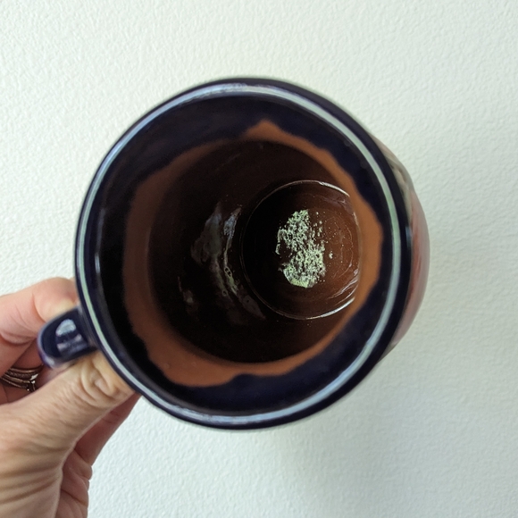 Vintage Mexican Folk Art Hand Painted Terracotta Pottery Stoneware Mug Butterfly - Picture 8 of 13